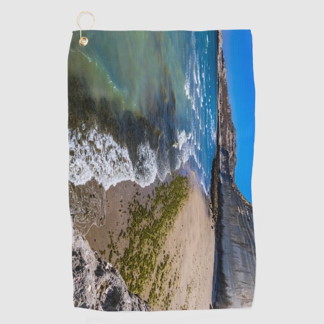 Strand in Puerto Piramides, Argentinien Golfhandtuch (Vorderseite)