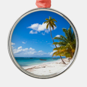 Strand in Saona Dominikanische Republik Silbernes Ornament