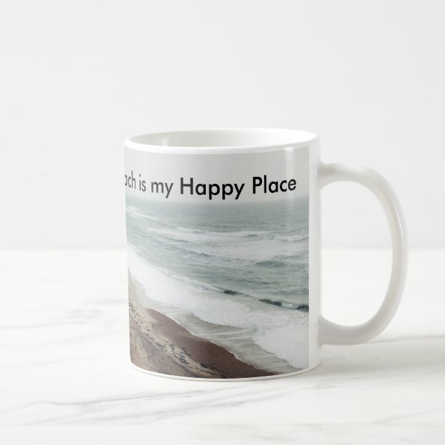 Strand ist meine glückliche Platz-Tasse Kaffeetasse (Rechts)