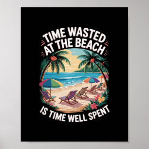 Strand ist Zeit, die mit Palmen Ocean Retro-Strand Poster