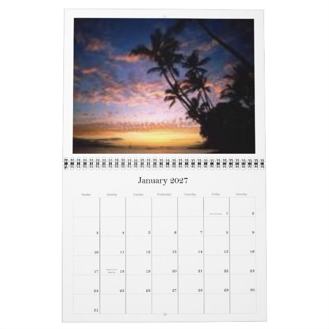 Strand, Jahr 2008 Kalender (Jan 2027)