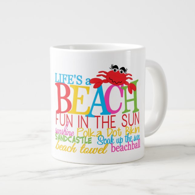 Strand - Jumbo-Tasse (Vorderseite Rechts)