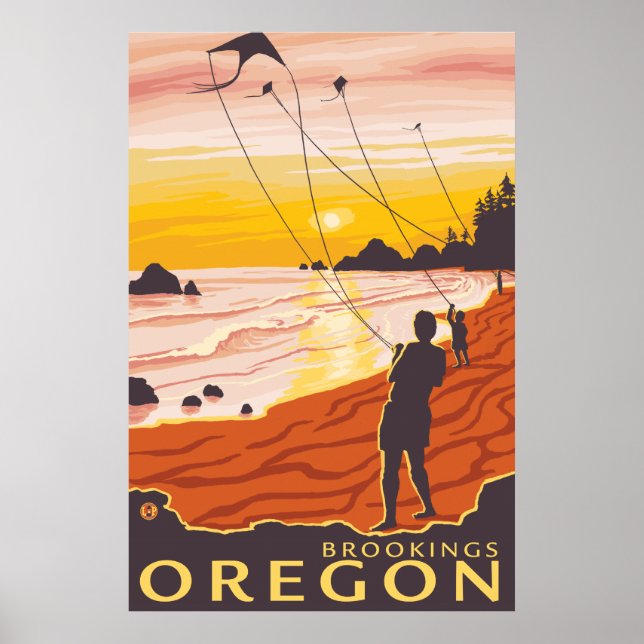 Strand & Kites - Brookings, Oregon Poster (Vorne)