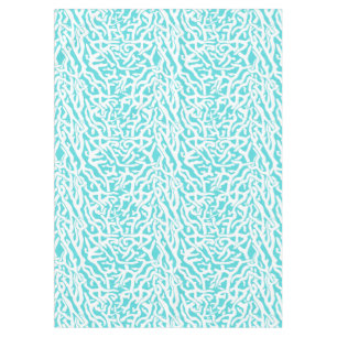 Strand-Korallenriff-Muster-weißes Nautischblau Tischdecke