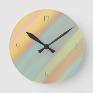 Strand Küste Blau Grün Gelb Farbige Runde Wanduhr