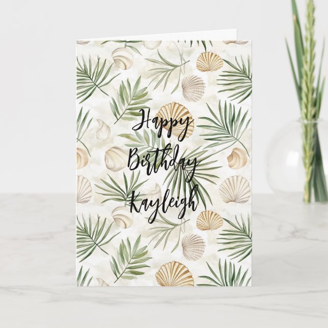 Strand Küste Ozean Meer Muscheln Geburtstag Karte (Vorderseite)