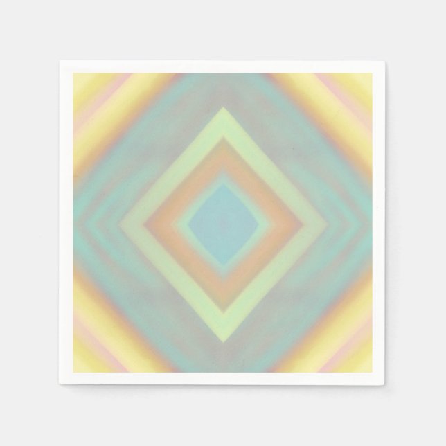 Strand Küste Pastell Streifen Serviette (Vorderseite)
