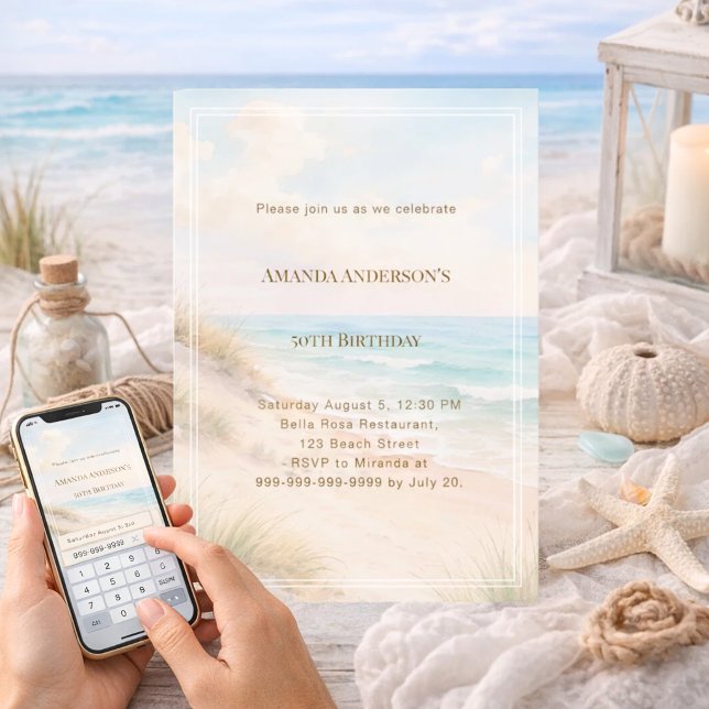 Strand Küste Sommer Geburtstag Einladung (Von Creator hochgeladen)