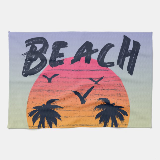 Strand/Küste/tropisch/hawaiisch Geschirrtuch (Horizontal)