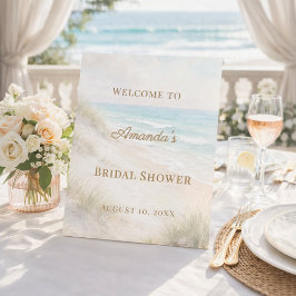Strand Küsten Bridal Shower Begrüßung Sockelschild