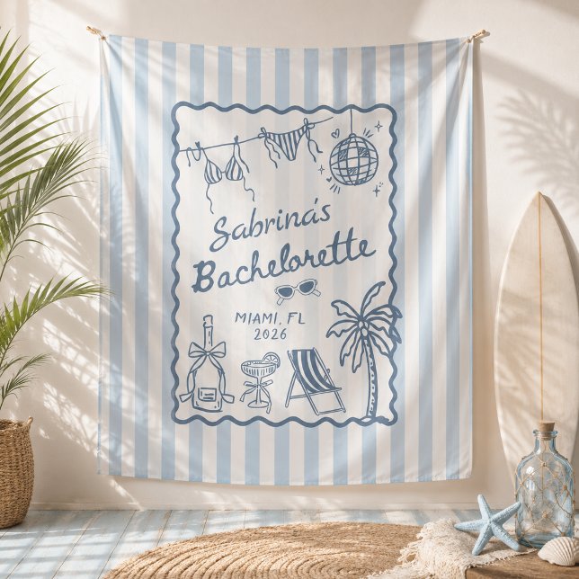 Strand Küstenblau Junggesellinnenabschied Wandteppich (Von Creator hochgeladen)
