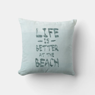 Strand-Leben-Blau-Aquarell Kissen