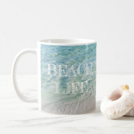 Strand-Leben-tropisches Sandy-Strand-Türkis-Blau Kaffeetasse