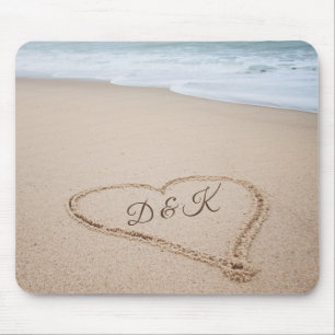 Strand-Liebe des Monogramm-  I Mousepad