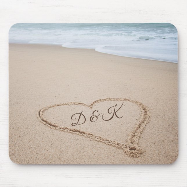 Strand-Liebe des Monogramm-| I Mousepad (Vorne)