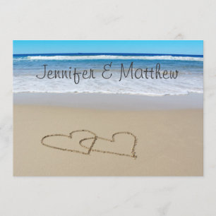 Strand-Liebe-Herzen, die Einladung wedding sind