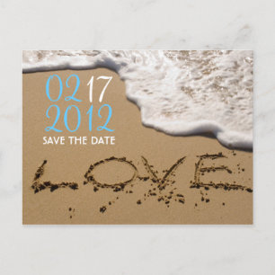 Strand "Liebe im Sand" Save the Date Ankündigungspostkarte