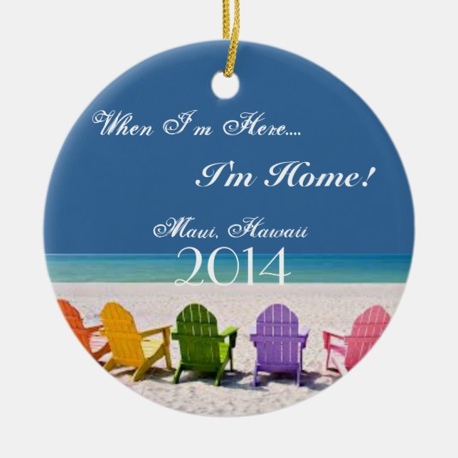 STRAND-LIEBHABER-GESCHENK-VERZIERUNG Souveneir Keramik Ornament (Vorne)