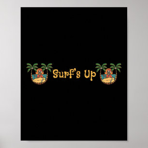 Strand Lustiger Sonne Surfen Skelett Jacksonville  Poster
