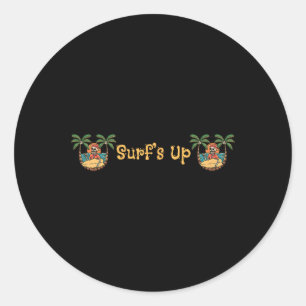 Strand Lustiger Sonne Surfen Skelett Jacksonville  Runder Aufkleber