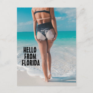 STRAND MÄDCHEN BIKINI Sand auf Hintern FLORIDA POS Postkarte