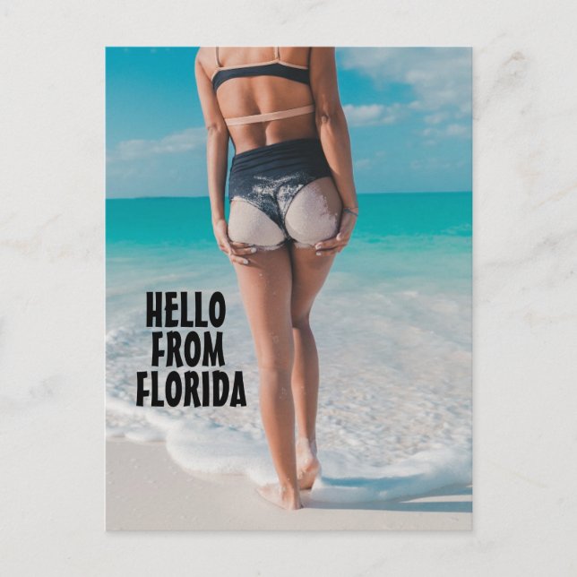 STRAND MÄDCHEN BIKINI Sand auf Hintern FLORIDA POS Postkarte (Vorderseite)