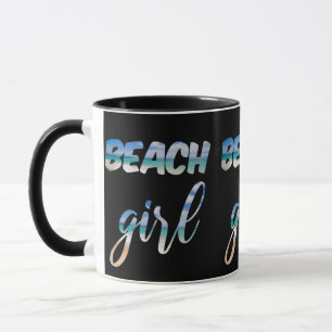 Strand Mädchen Tasse