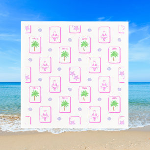 Strand Mahjong Bikini Seestern Palme Küste Serviette