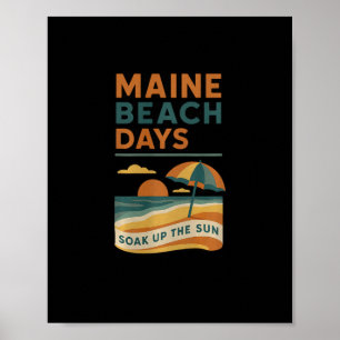 Strand Maine Tage Shirt Ozean Sonnenuntergang Rela Poster