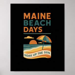 Strand Maine Tage Shirt Ozean Sonnenuntergang Rela Poster
