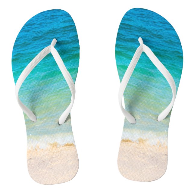 Strand Meer Wellen Küste Sandboden Erwachsene Flip Flops (Fußbett)