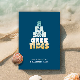 Strand Meere Und Grüße Feiertagskarte