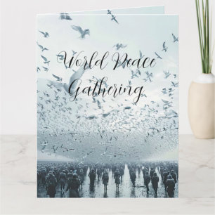 Strand Menschenmenge Friedenstaube Foto Karte