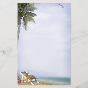 Strand-Miezekatze Briefpapier