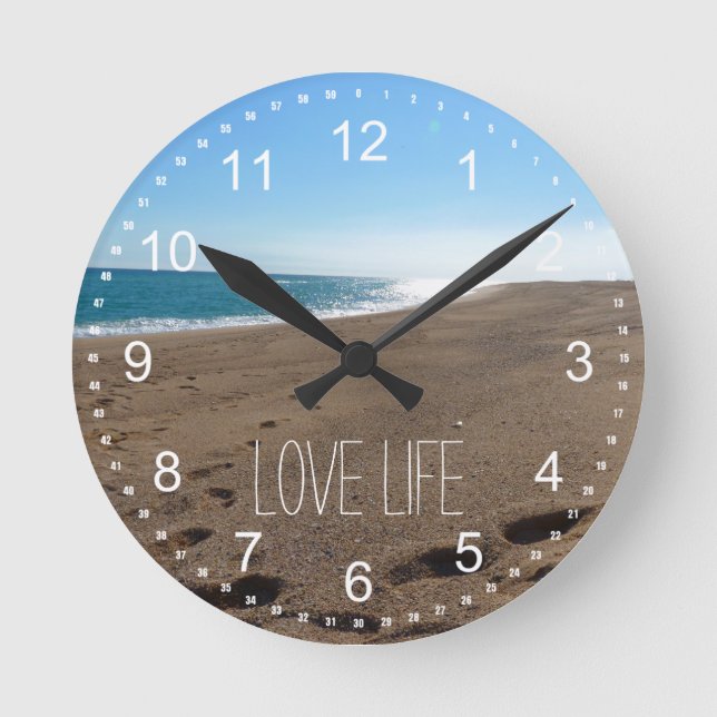 Strand mit Angebot Runde Wanduhr (Vorderseite)