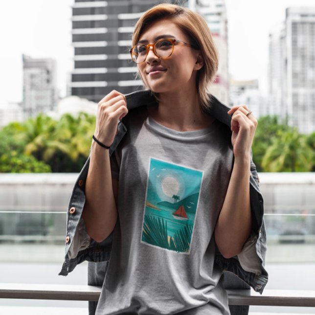 Strand mit Aquarellfarben T-Shirt (Von Creator hochgeladen)