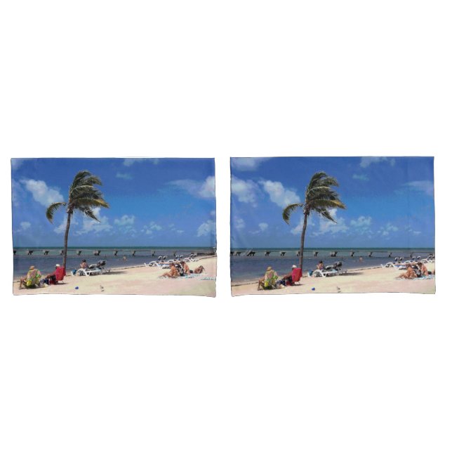 Strand mit Coconut Palm Kissenbezug (Vorderseite-Set)