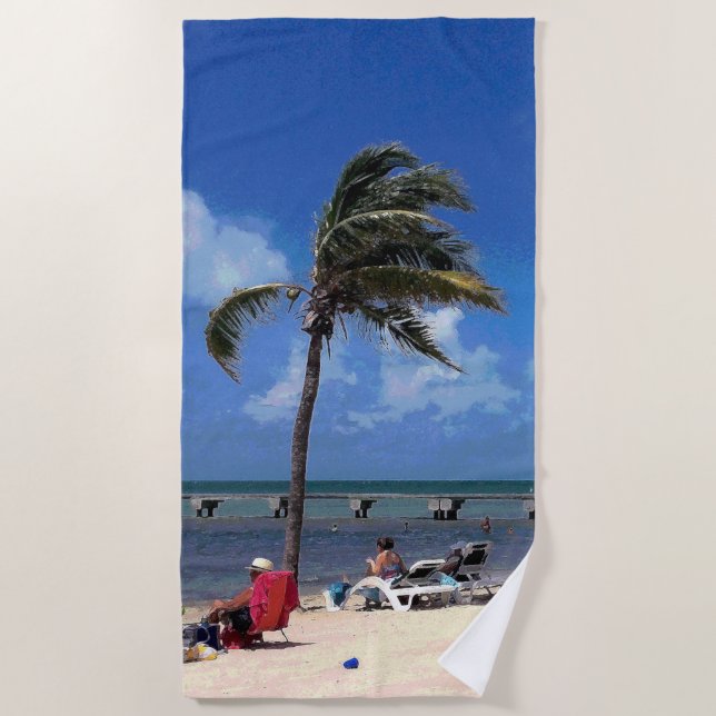 Strand mit Coconut Palm Strandtuch (Vorderseite)