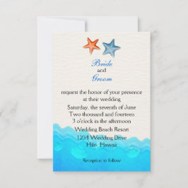 Strand mit Einladung zur Hochzeit von Starfish