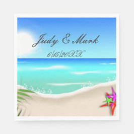 Strand mit farbenprächtigem Starfish Paper Napkins Serviette