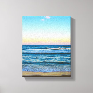 Strand mit Lichtwellenbild auf Leinwand