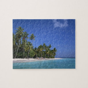 Strand mit Palmen, Malediven Puzzle