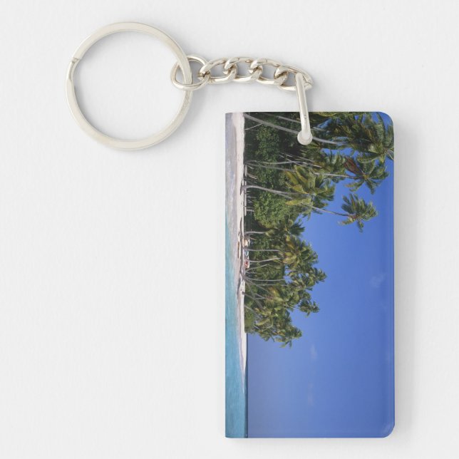 Strand mit Palmen, Malediven Schlüsselanhänger (Vorderseite)
