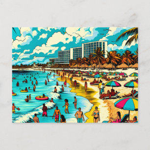 Strand mit Pop-Art-Atmosphäre Postkarte