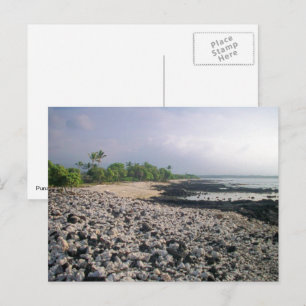 Strand mit schwarzem Sand Punaluʻu Hawaii Big Isla Postkarte