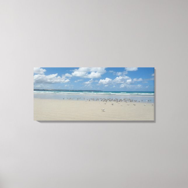 Strand mit Seaguls Leinwanddruck (Vorderseite)