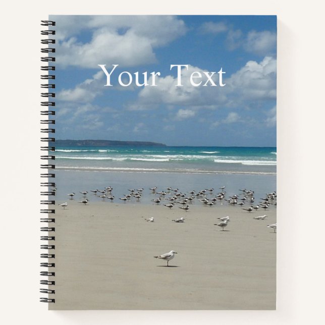 Strand mit Seaguls Notizbuch (Vorderseite)