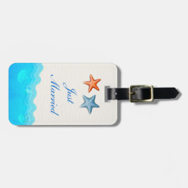 Strand mit Starfish Hochzeit nur verheiratet Gepäckanhänger