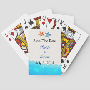 Strand mit Starfish Save the Date Spielkarten