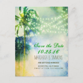 Strand mit Strandbeleuchtung Save the Date Ankündigungspostkarte
